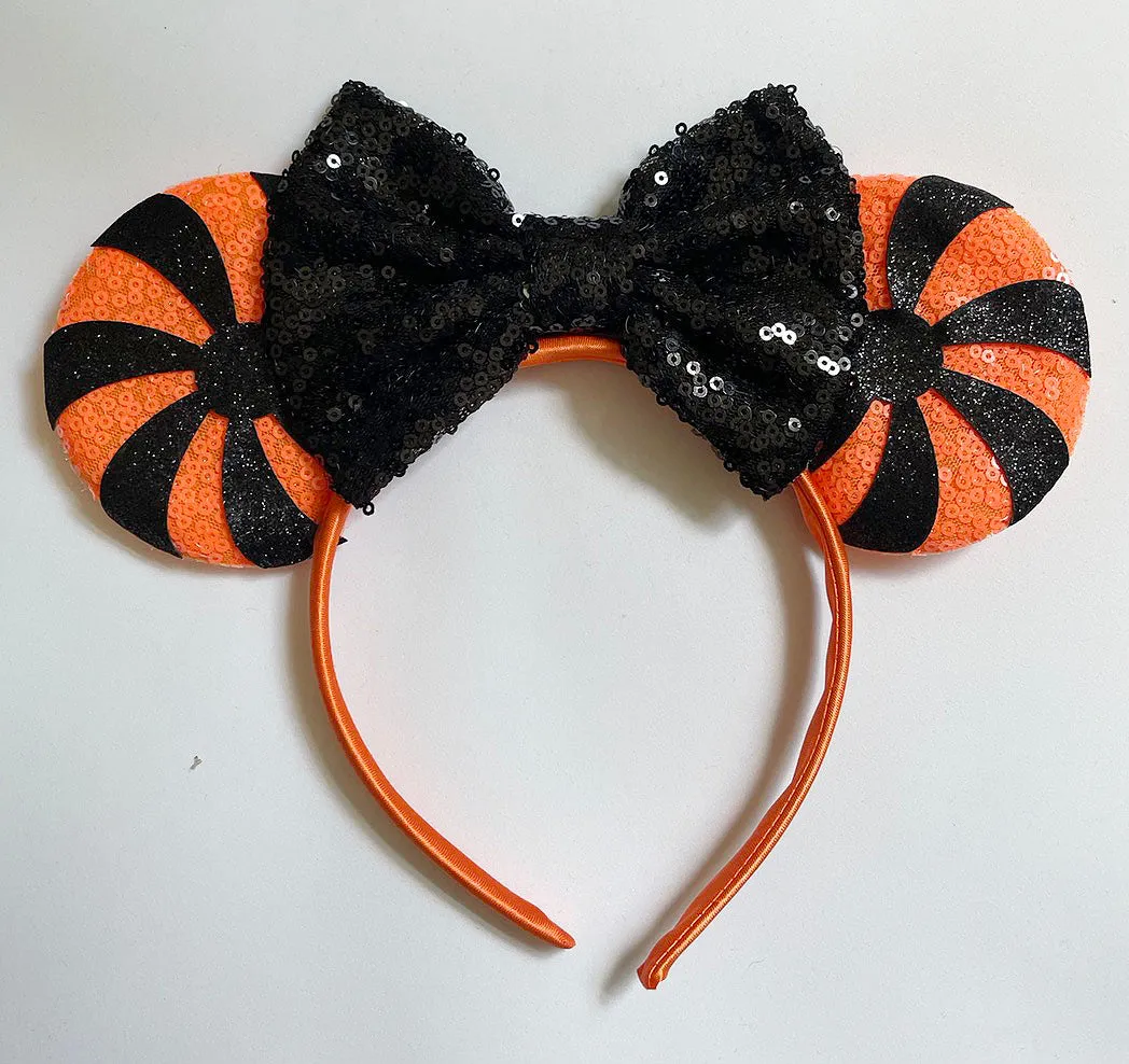 Halloween Mouse Ears ,Magic Mouse Sequin Headband Ears, Birthday Girl Party Favors, Magic Bows