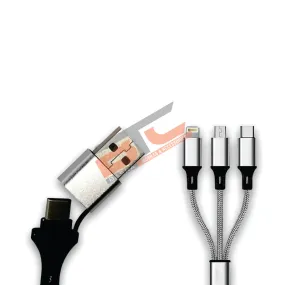 HH 4 IN 1 FAST CHARGING DATA CABLE SUPPORTS ANDROID & IPHONE