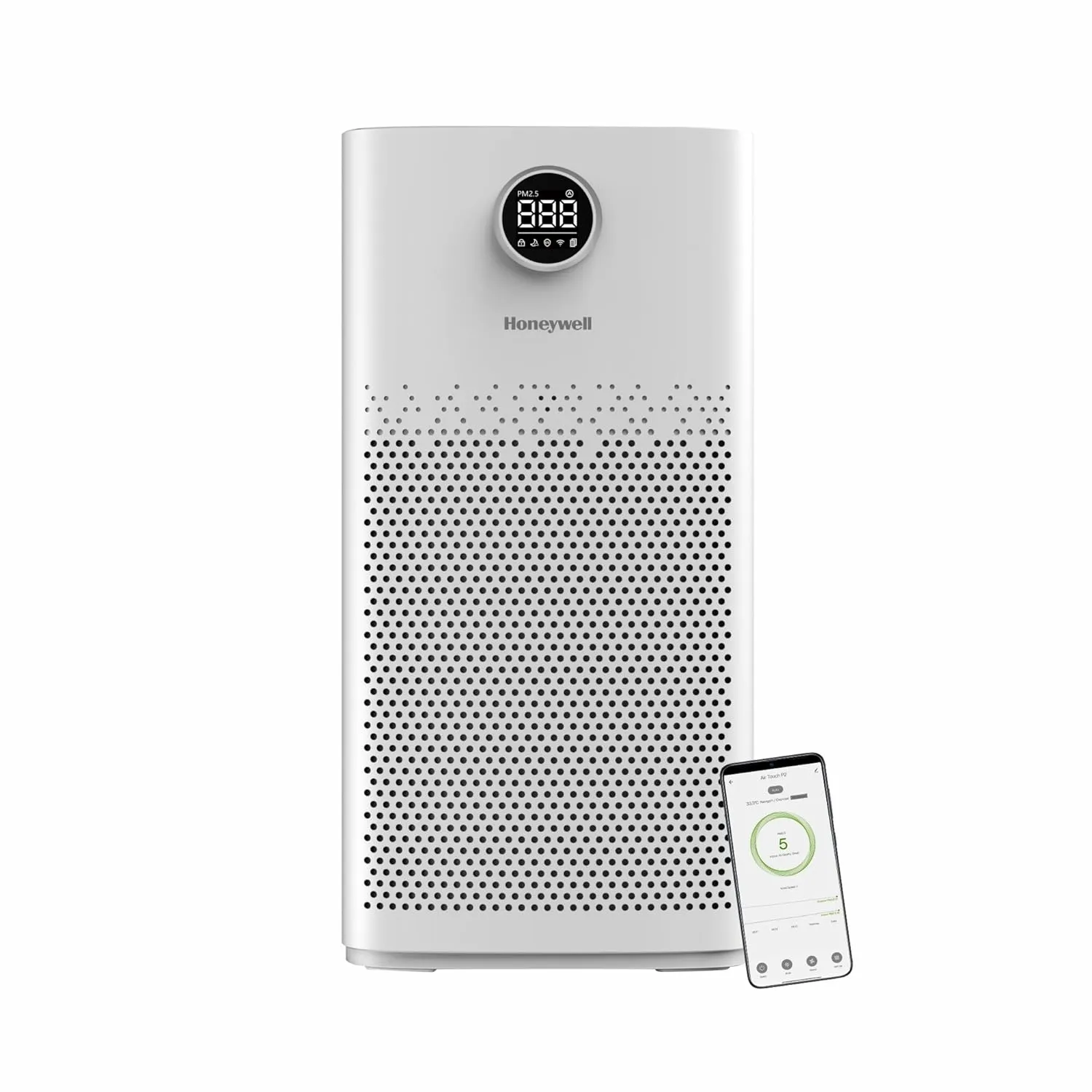 Honeywell Air Touch P2 Indoor Air Purifier, H13 HEPA Filter, UV LED, WIFI, Covers Upto 853sq.ft