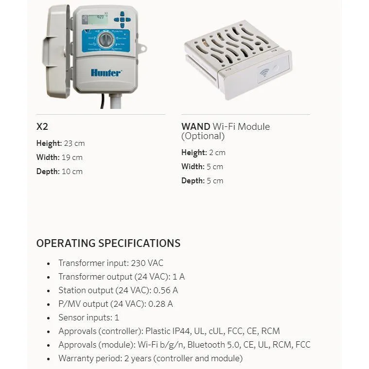 Hunter X2 Hydrawise Outdoor Smart Irrigation Controller with Optional WIFI