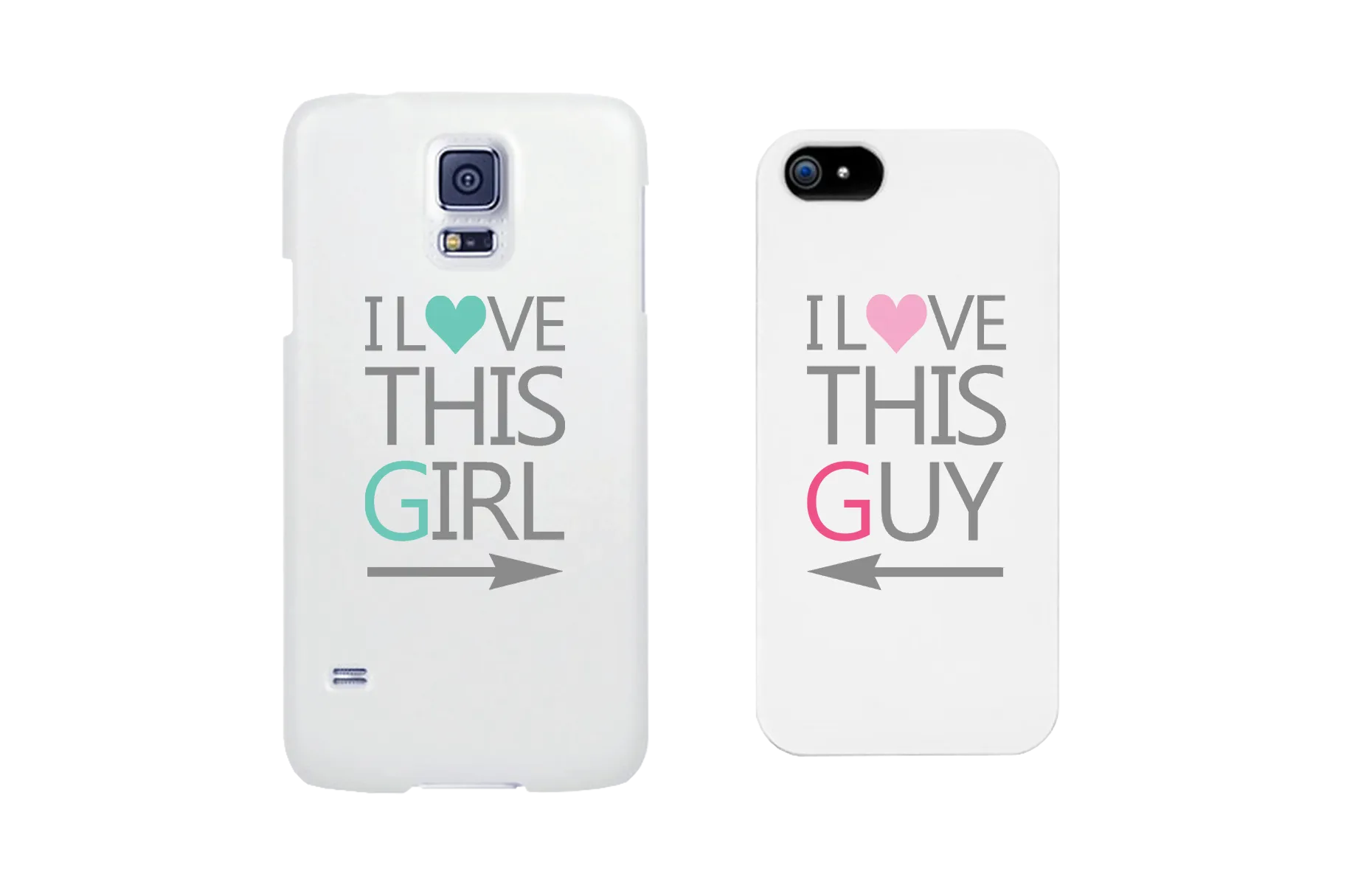 I Love This Girl & Guy Matching Couple White Phonecases (Set)