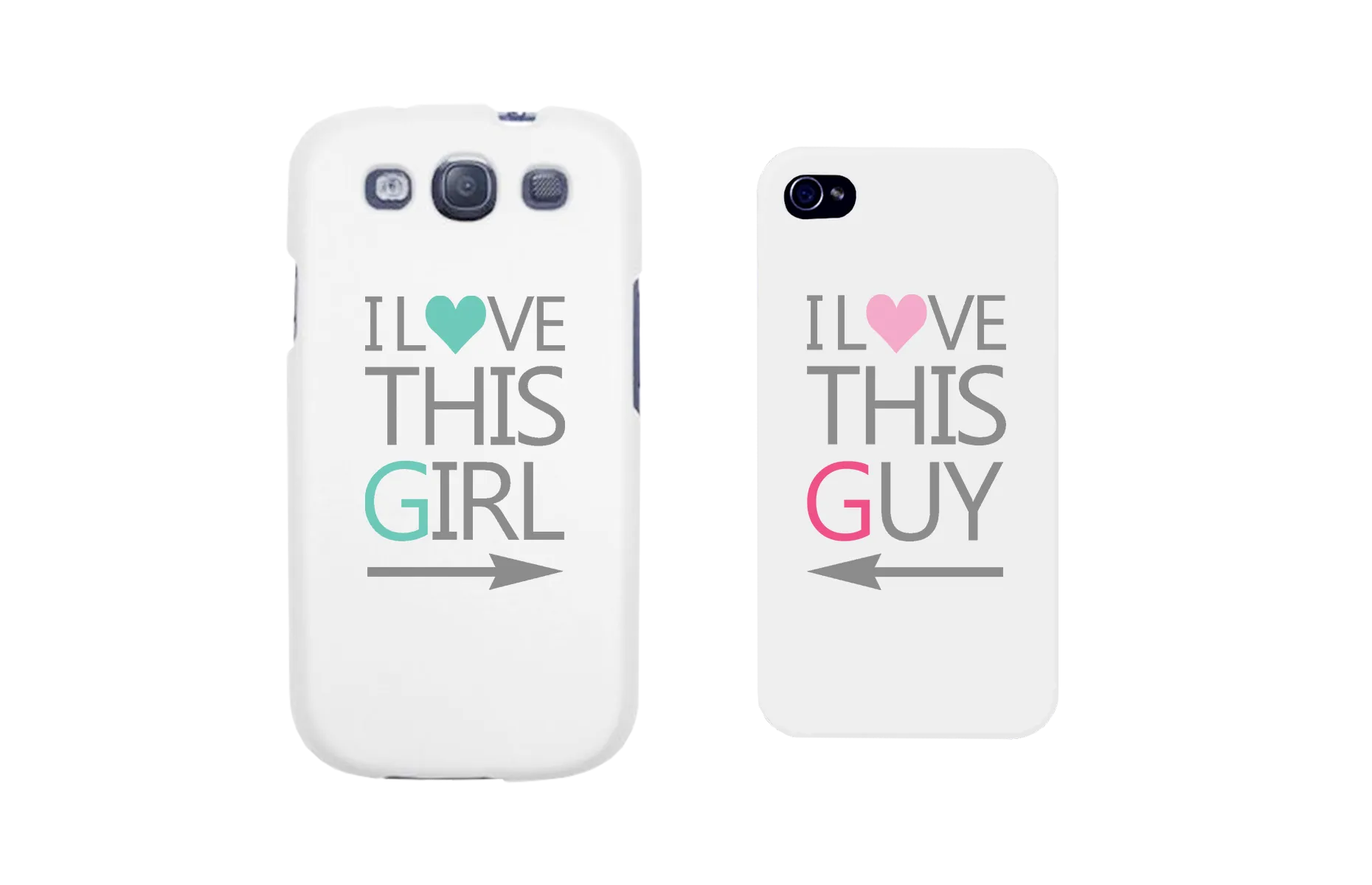 I Love This Girl & Guy Matching Couple White Phonecases (Set)