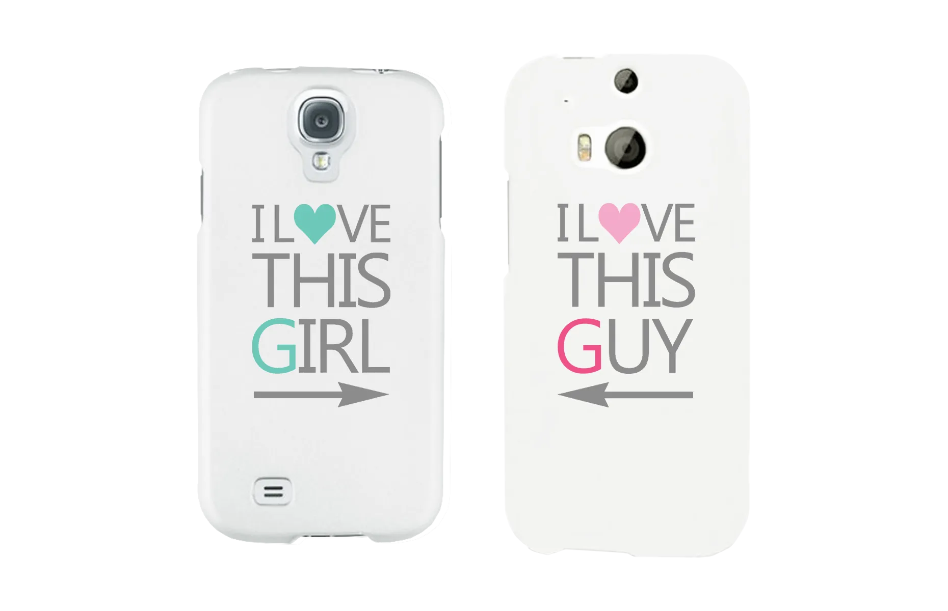 I Love This Girl & Guy Matching Couple White Phonecases (Set)