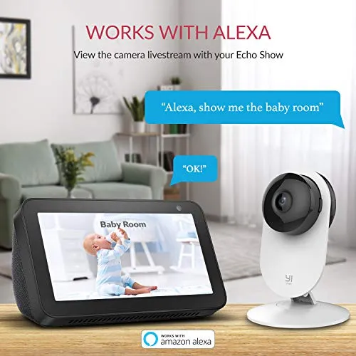 Indoor IP Security Surveillance System with Night Vision, AI Human Detection, Activity Zone, Phone/PC App, Cloud Service - Works with Alexa