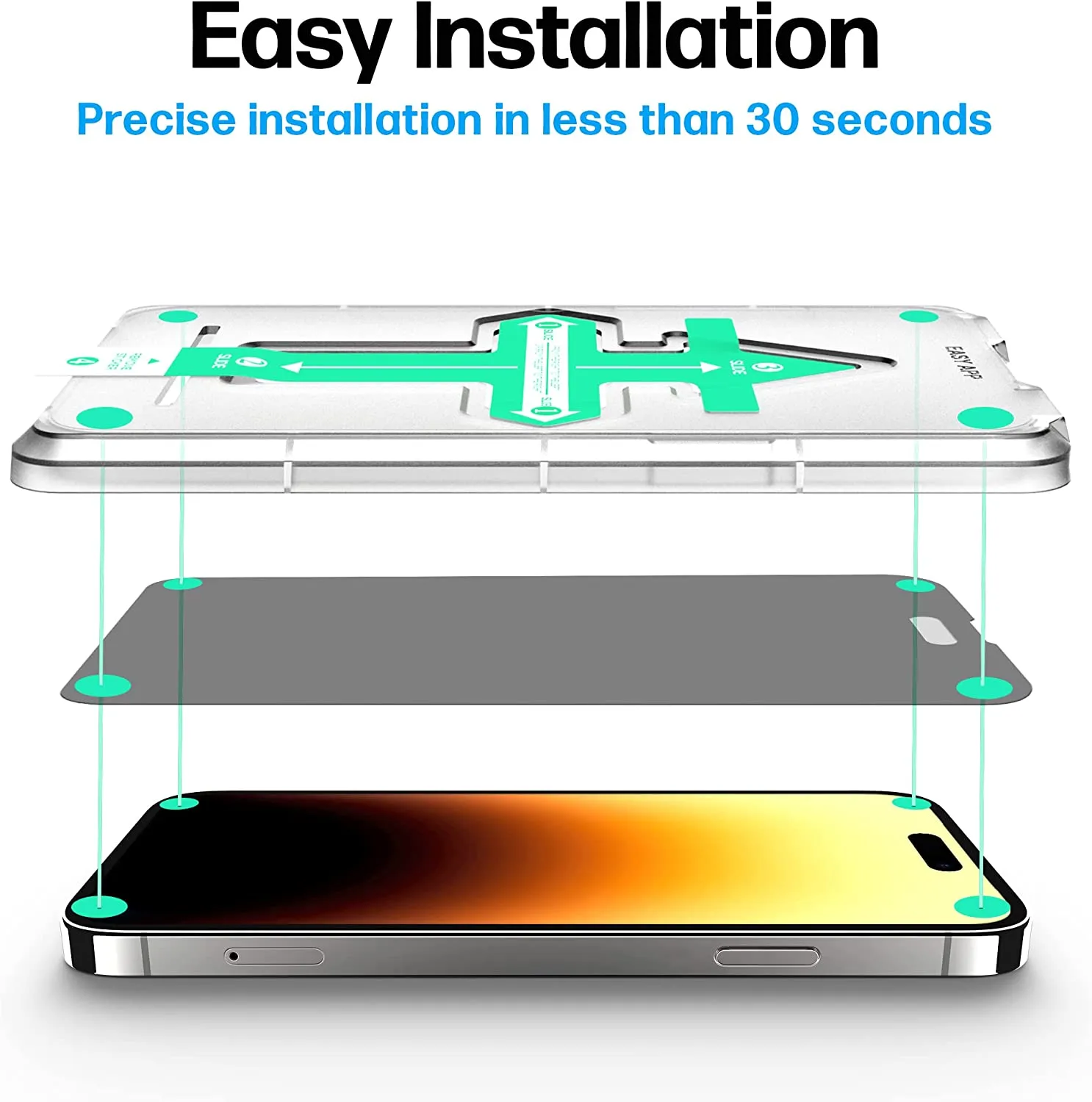 iPhone 14 Pro Tempered Glass Privacy Screen Protector [2-Pack] (PT-14P-PG)