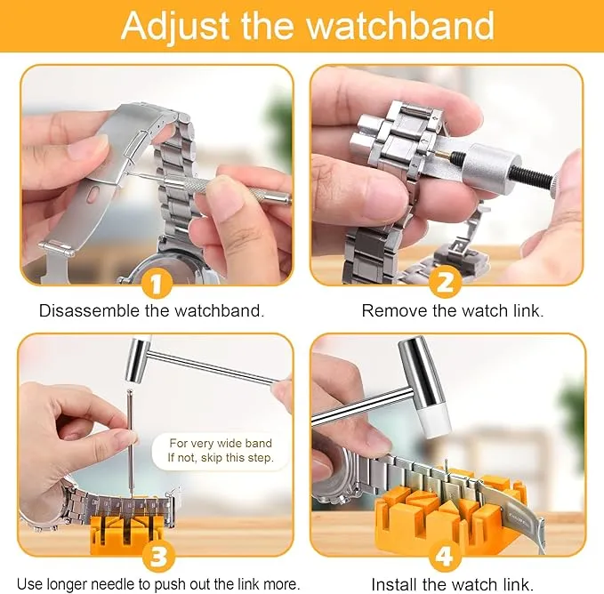 JOREST Watch Link Removal/Repair Kit Tool to Adjust and Replace Strap, pin Removal Tool, 20PCS Watch Spring Bars, 13PCS Spare Needle