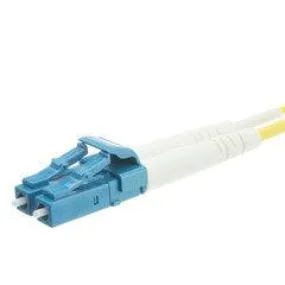 LC OM3 Duplex 2.0mm Fiber Optic Patch Cord, OFNR, Multimode 50/125, Aqua Jacket, Beige Connector, 2 meter (6.6 ft)