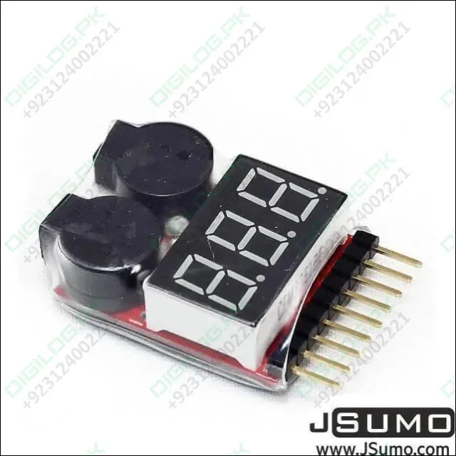 Lipo Buzzer Battery Voltage Indicator Volt Meter Battery Level Tester 1s-8s With Buzzer In Pakistan