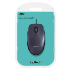 Logitech M100R 有線光學滑鼠 - Black 黑色 910-006766 原裝行貨