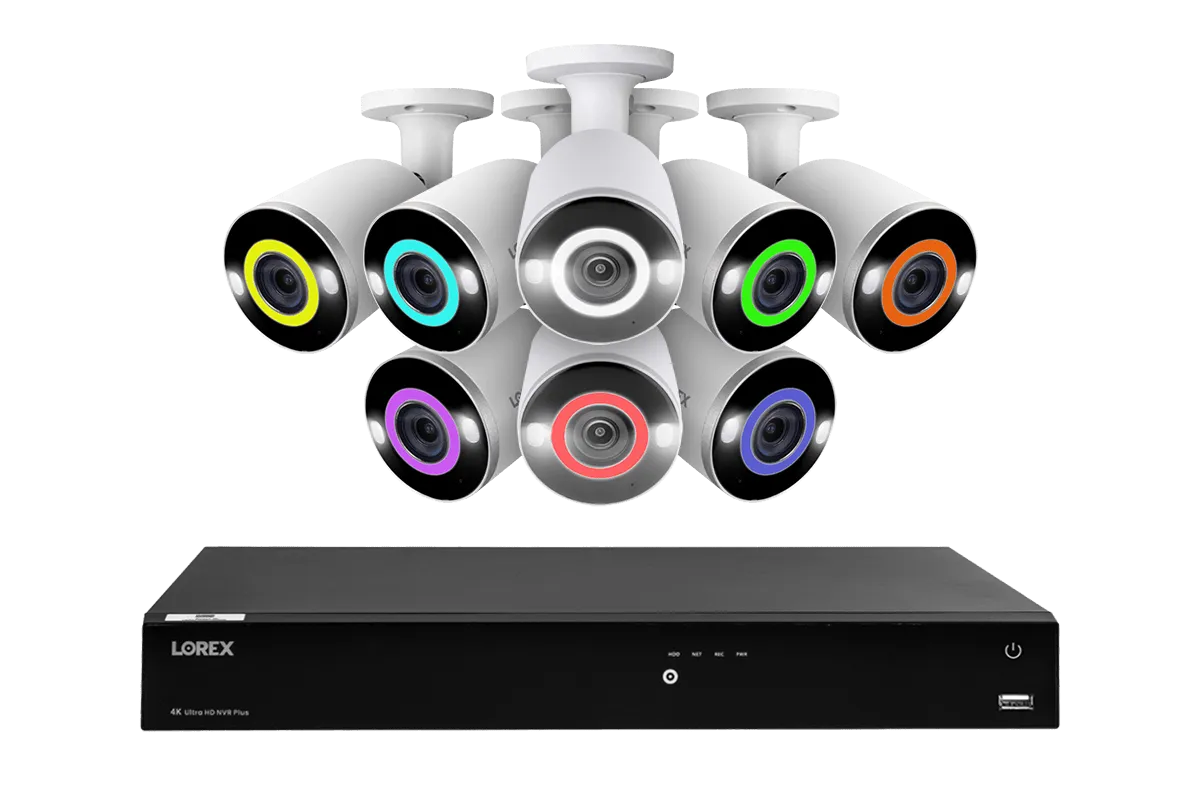 Lorex Fusion 4K (16 Camera Capable) 3TB Wired NVR System with Bullet Camera Featuring Smart Security Lighting and 2-Way Audio