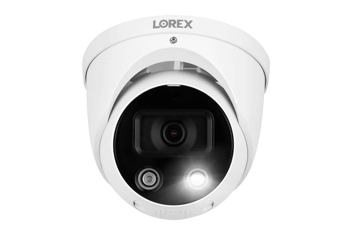 Lorex Fusion 4K 8-Channel 2TB Wired NVR System with 6 Dome Cameras   2K Wi-Fi Video Doorbell, Wi-Fi Floodlight Camera and Smart Sensor Kit