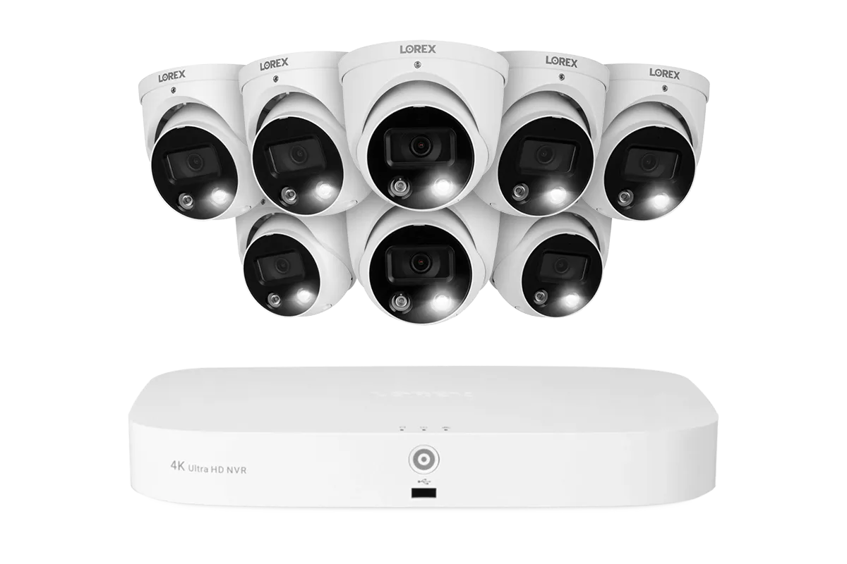 Lorex Fusion Series 4K 16 Camera Capable (8 Wired   8 Fusion Wi-Fi) 2TB Wired NVR System with H13 IP Dome Cameras