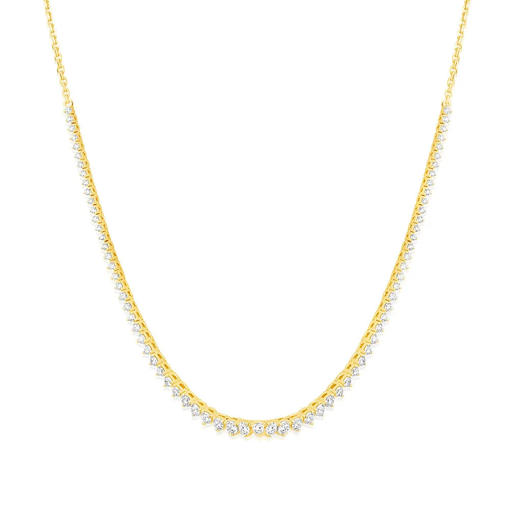 Luminesce Lab Grown 2 Carats Diamond Cable Chain Necklace in 9ct Yellow Gold