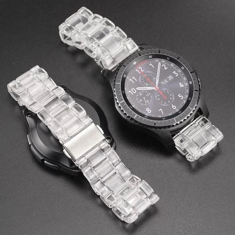 Luxurious Resin Link Band For Samsung Watch Multiple Colors Available