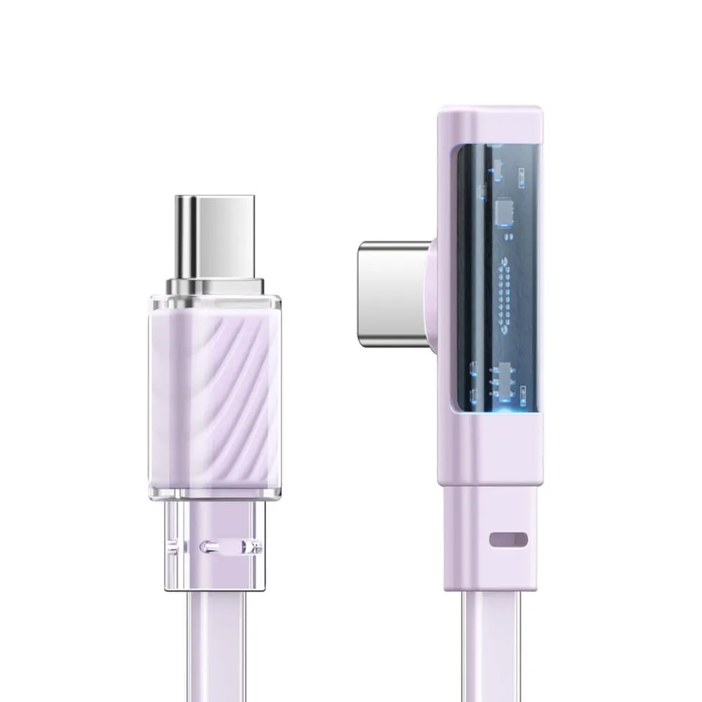 Mcdodo Dichromatic 65W USB-C to USB-C 90 Degree Data Cable with LED (1.2/1.8M)