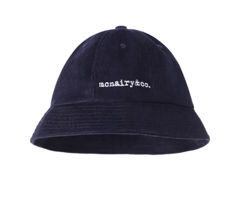 MCNAIRY & CO CORDUROY BUCKET HAT NAVY - GILLIGAN