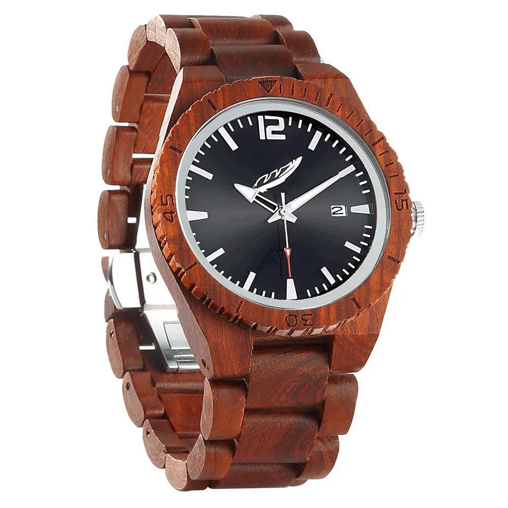 Men's Personalized Engrave Rose Wood Watches - Free Custom Engraving