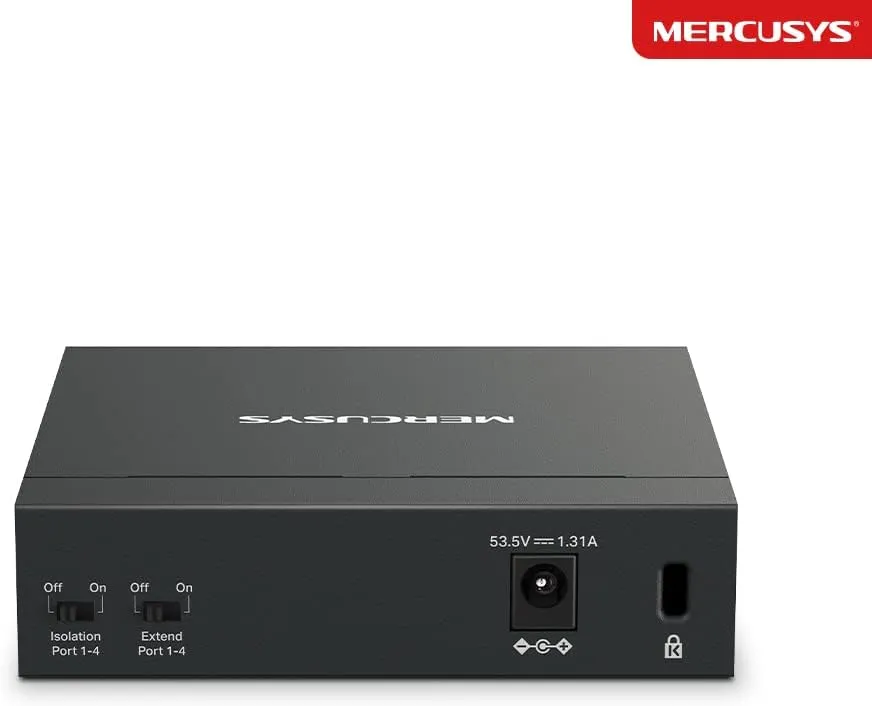 Mercusys MS105GP 5-Port Gigabit Desktop Switch with 4-Port PoE , Steel Case, Ethernet Switch