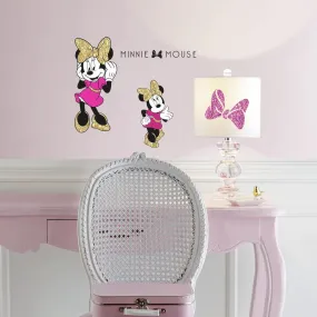 Minnie Mouse Peel and Stick Wall Decals with Glitter