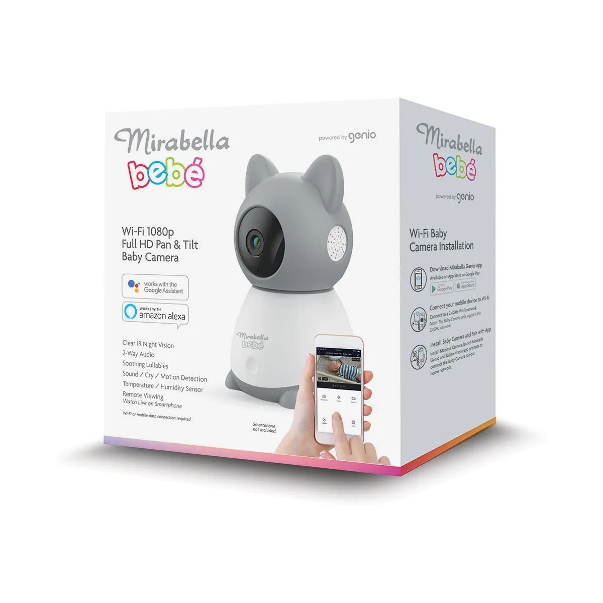 Mirabella Bebe Full HD Pan & Tilt Camera 2-Way Audio