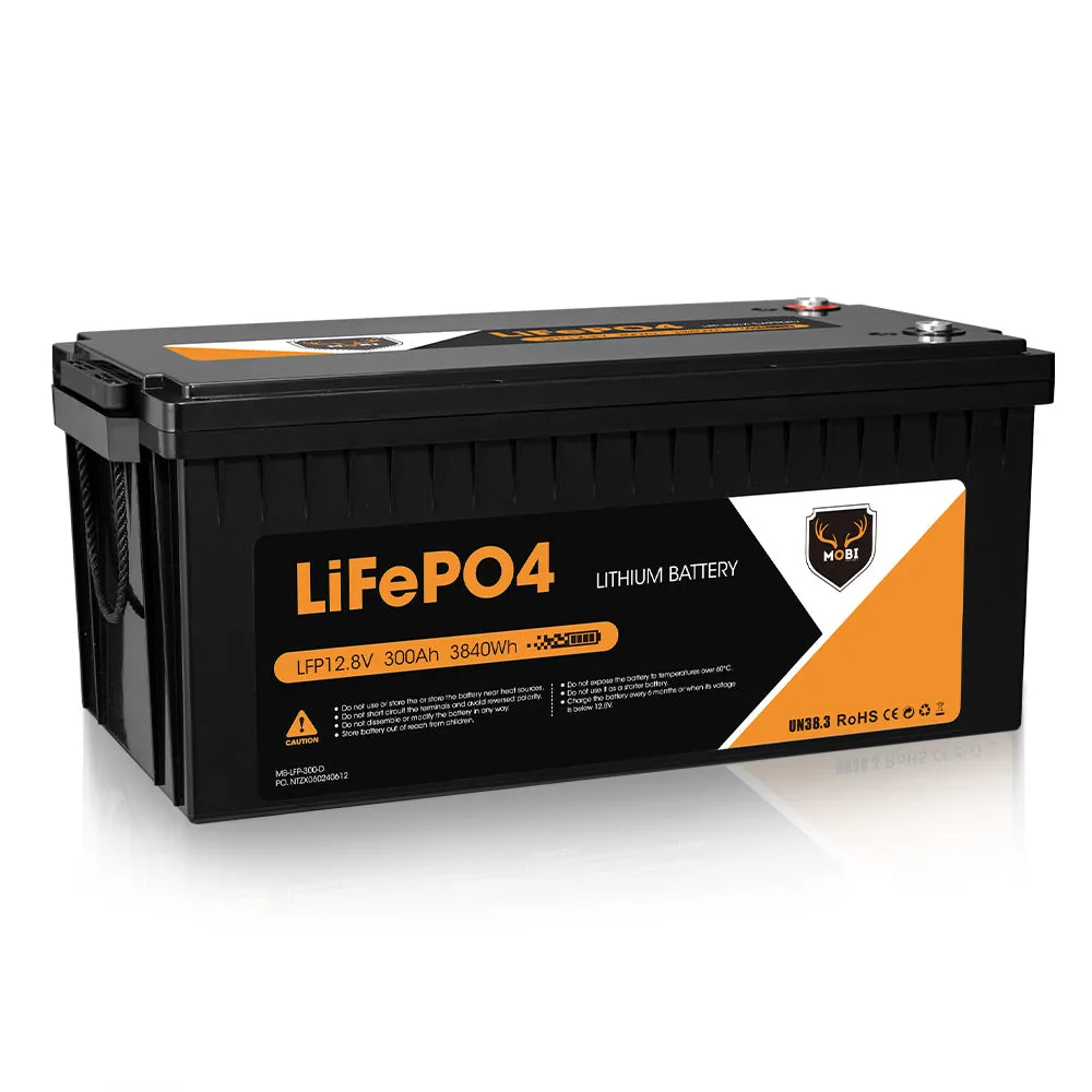 Mobi 12V 300AH Lithium Iron Phosphate Battery LiFePO4 Deep Cycle