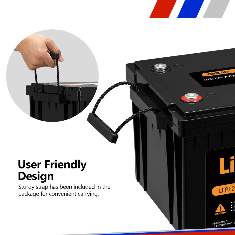 Mobi 12V 300AH Lithium Iron Phosphate Battery LiFePO4 Deep Cycle