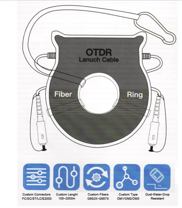 New OTDR Dead Zone Eliminator,Fiber Rings ,Fiber Optic OTDR Launch Cable Box 500m