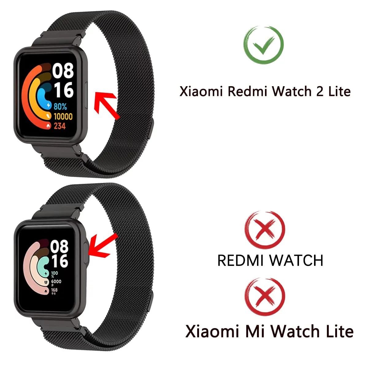 O Ozone - Redmi Watch 2 Lite /Xiaomi Mi Watch 2 Lite | Milanese Stainless Steel Band- Rose Gold