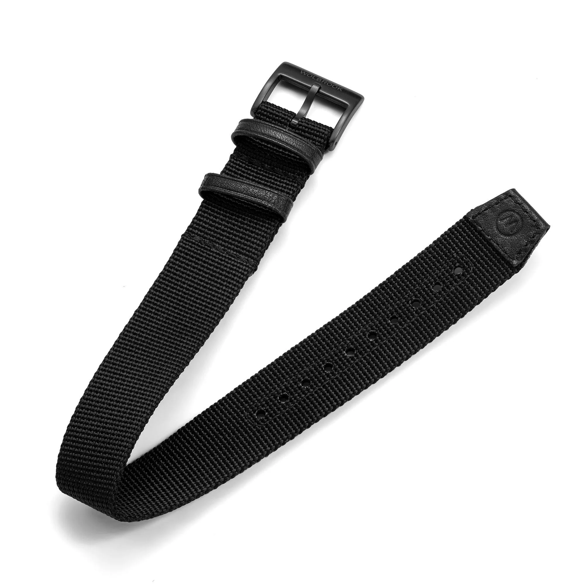 One-Piece Black Nylon Strap & Black PVD Buckle