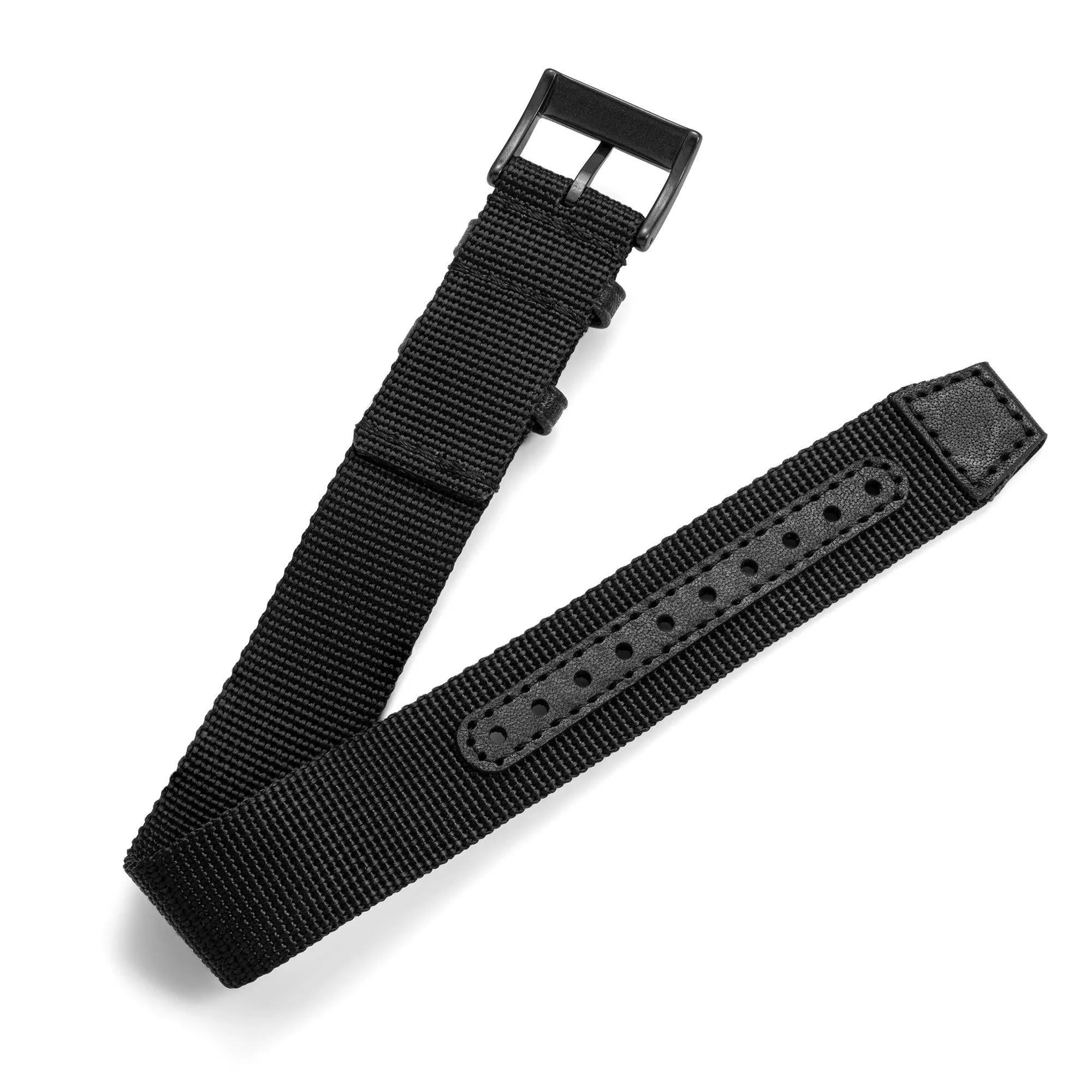 One-Piece Black Nylon Strap & Black PVD Buckle