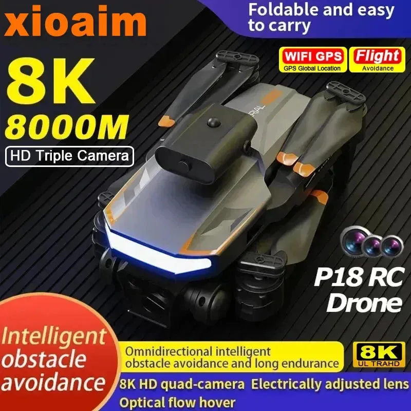 P18 RC Drone 8K Professional With Wide Angle Optical Flow