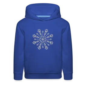 Paw Snowflake Sparkle Print Kids‘ Premium Hoodie