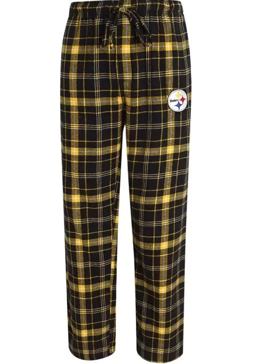 Pittsburgh Steelers Men's Ledger Flannel Pajama Pants - Black/Yellow