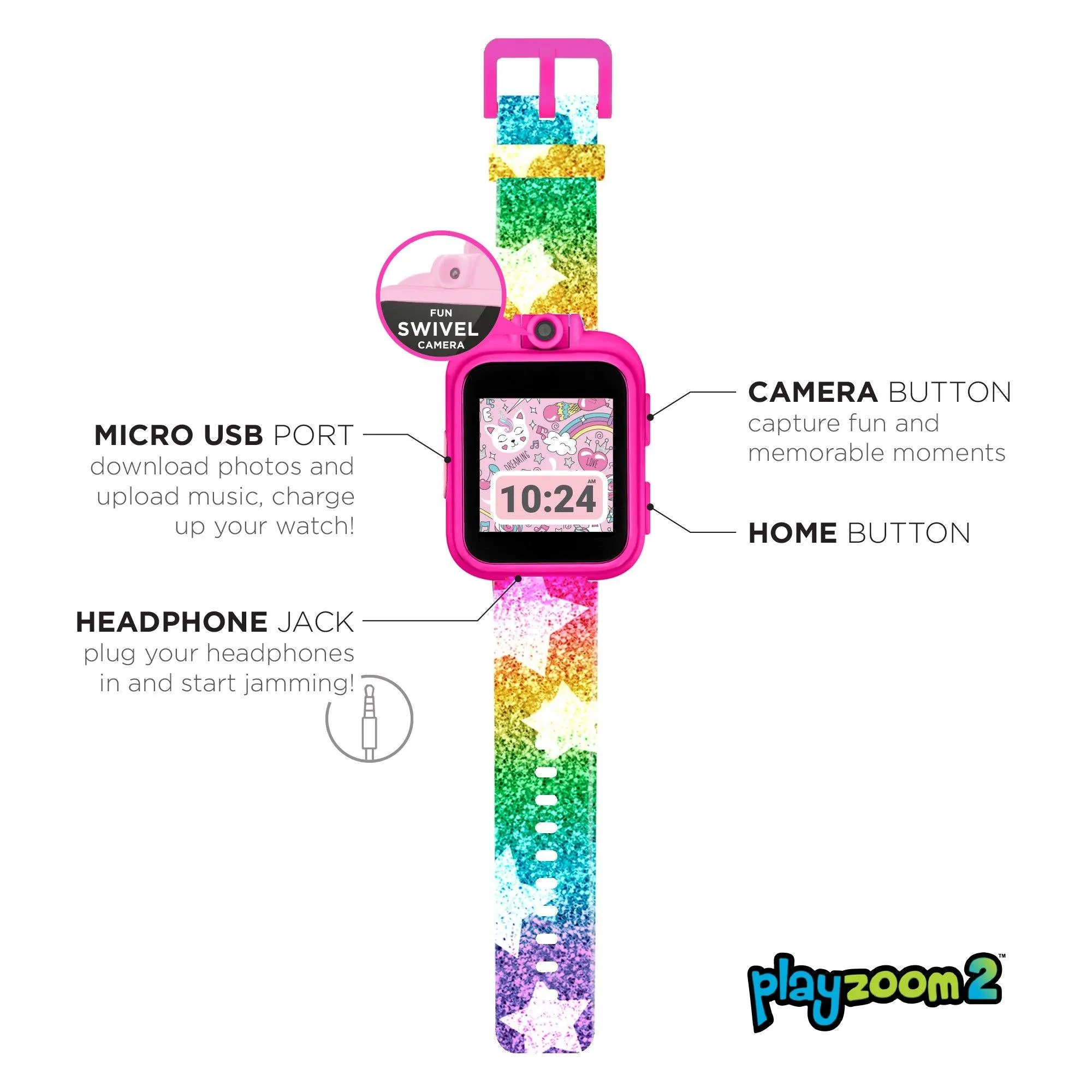 PlayZoom 2 Kids Smartwatch: Rainbow Star Print