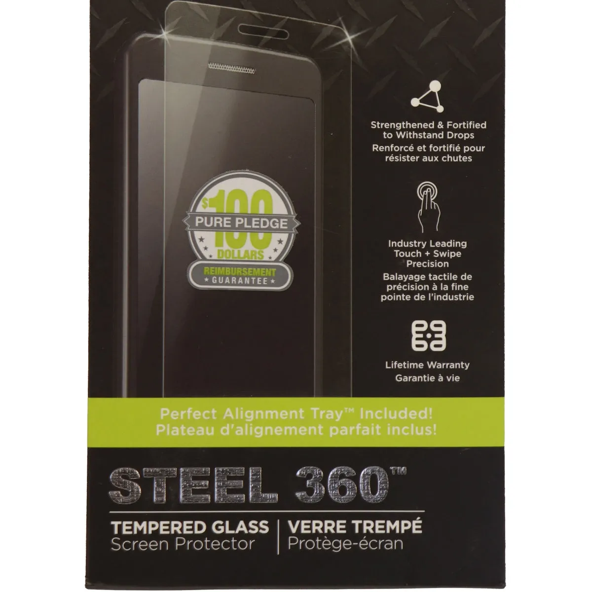 PureGear Steel 360 Tempered Glass Screen Protector for Moto Z Force Droid