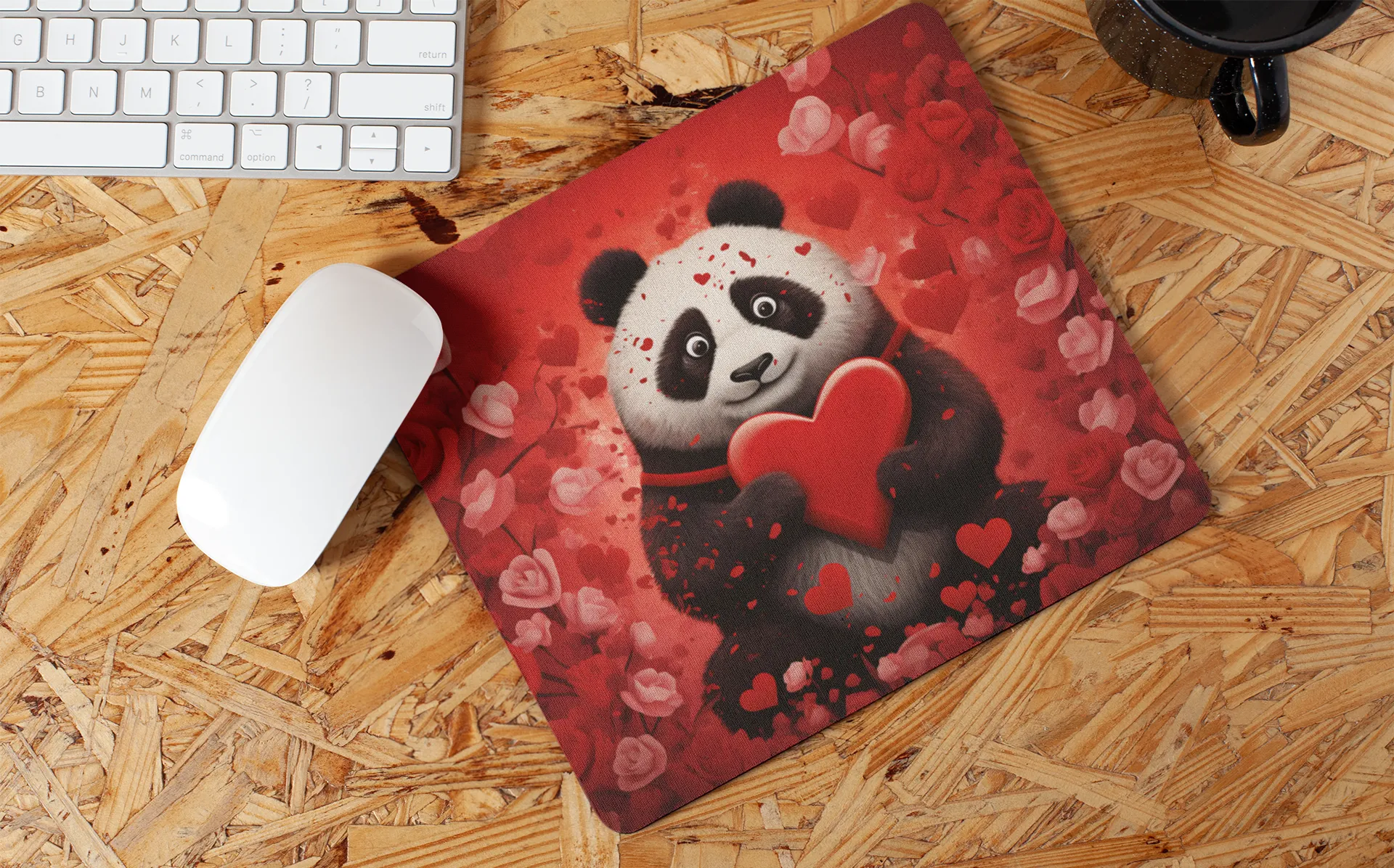 "Kawaii Valentine Panda" Mouse Pad