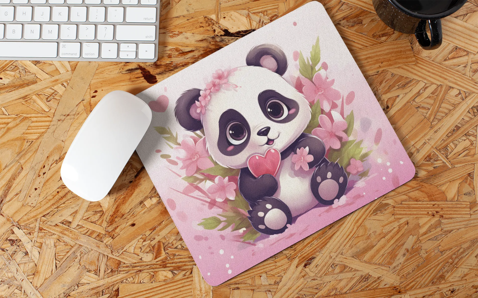 "Kawaii Valentine Panda" Mouse Pad