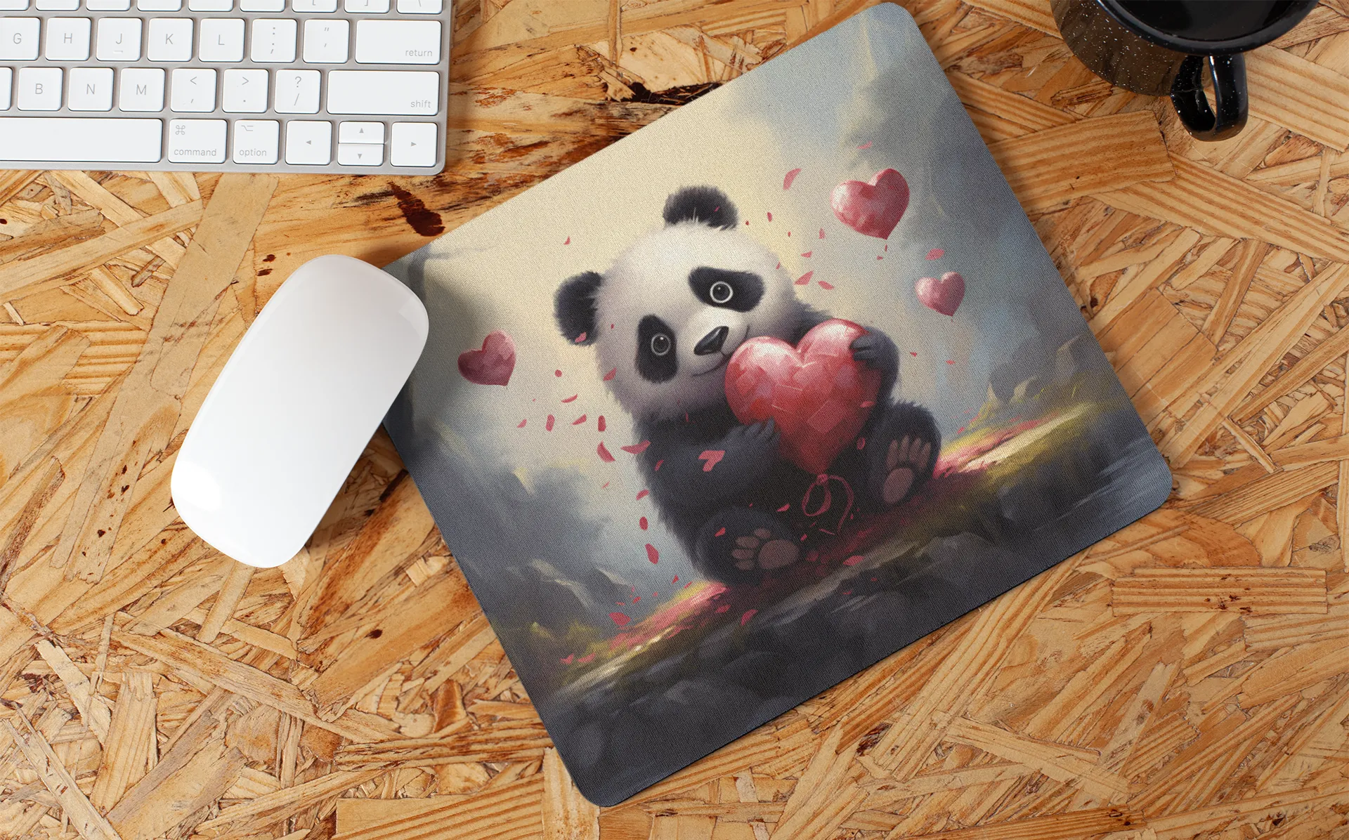 "Kawaii Valentine Panda" Mouse Pad