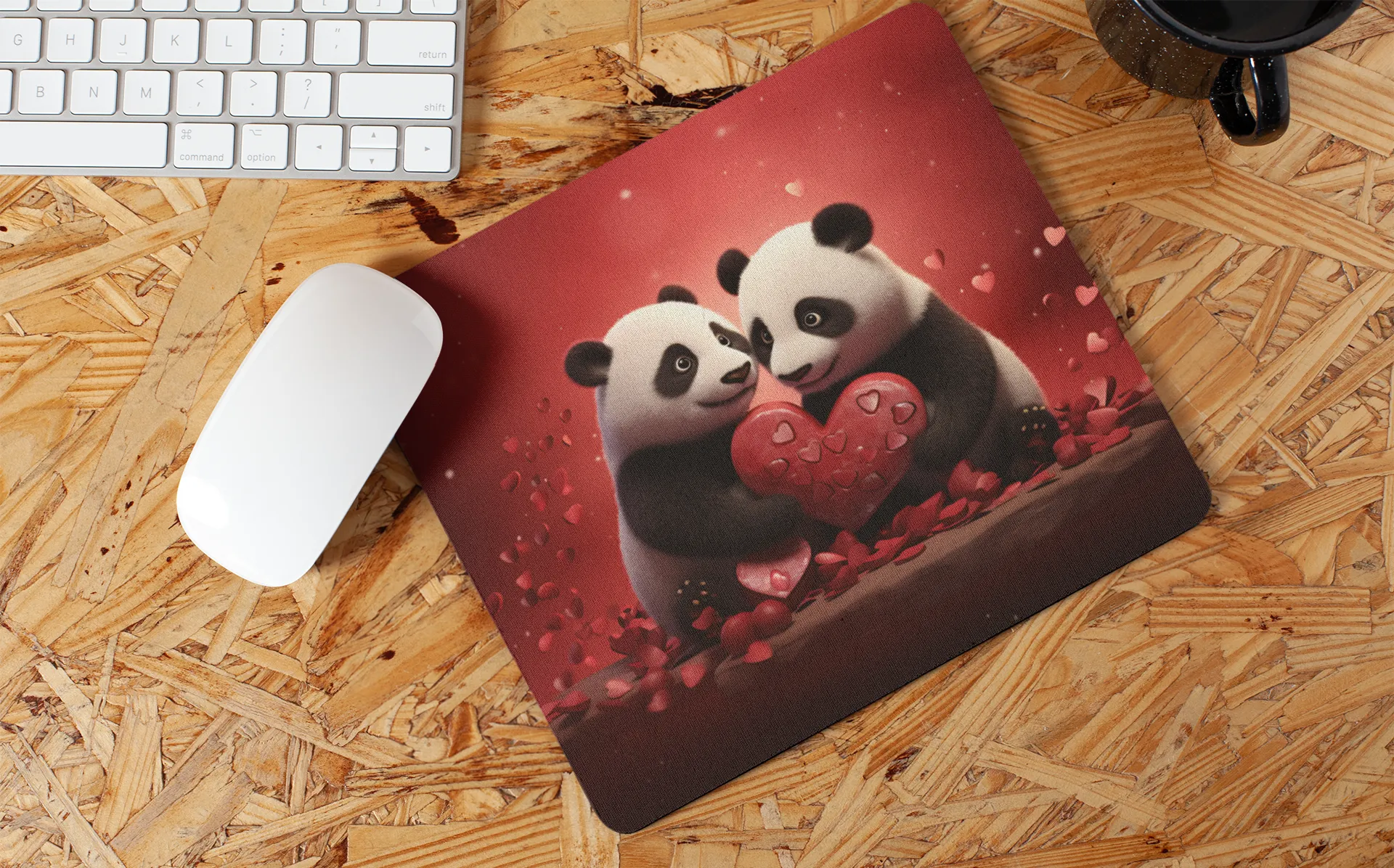 "Kawaii Valentine Panda" Mouse Pad