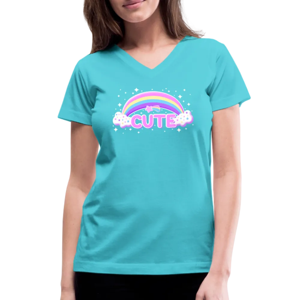 Rainbow Cute Magic Women's V-Neck T-Shirt