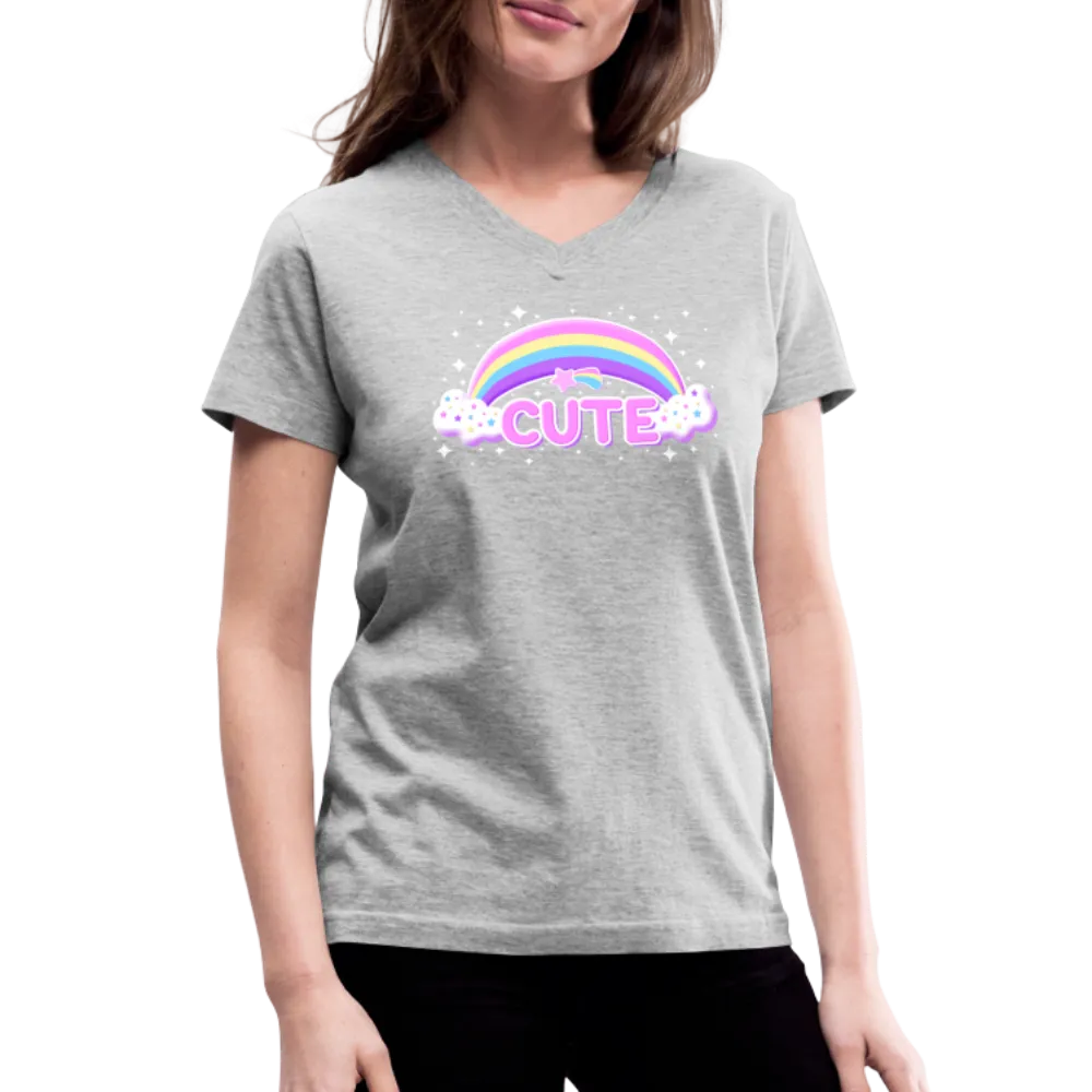 Rainbow Cute Magic Women's V-Neck T-Shirt