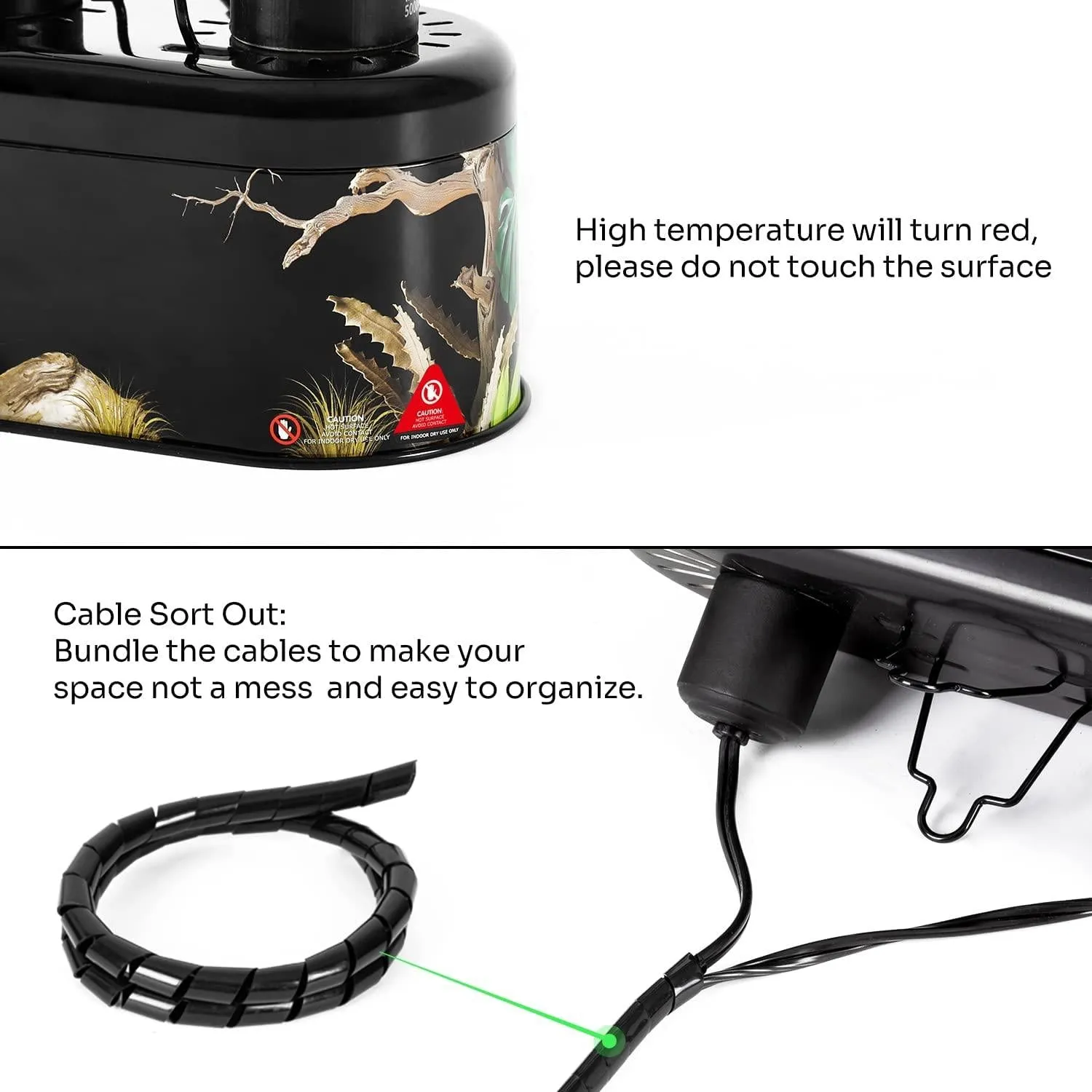 REPTI ZOO Nano Combo Print Tropical Desert Reptile Dual Deep Dome Lamp Fixture