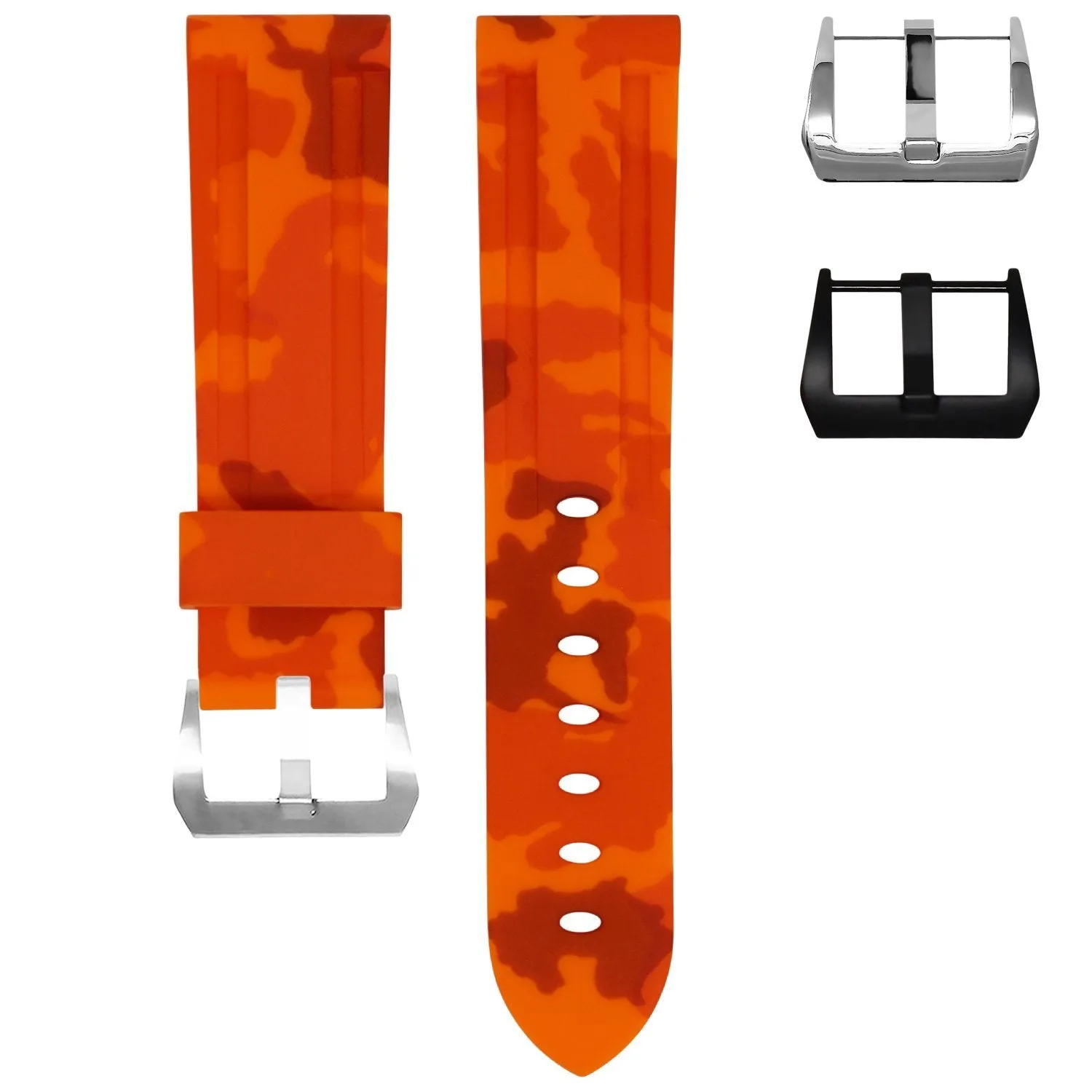 RUBBER STRAP FOR BREITLING CHRONOMAT - ORANGE CAMO