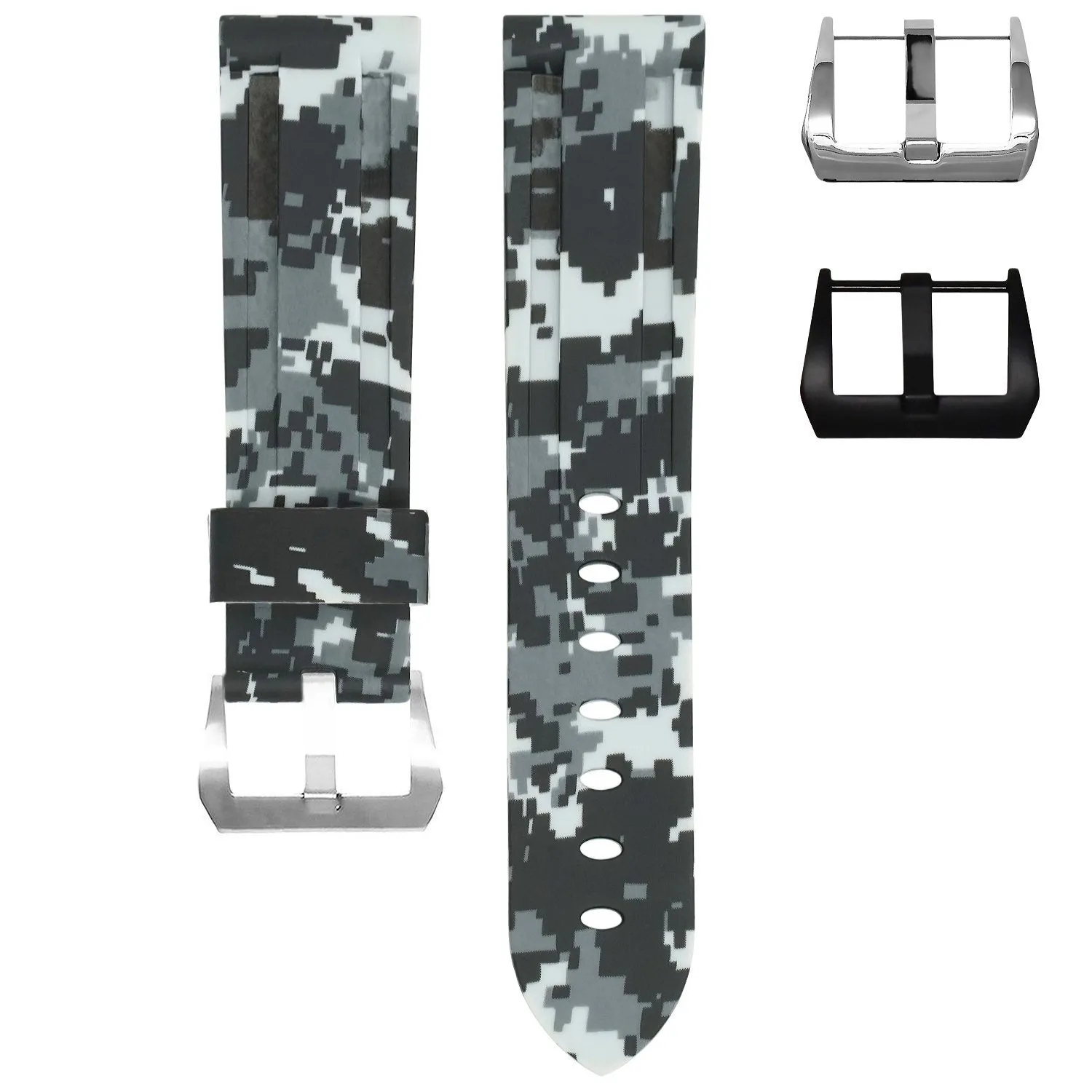 RUBBER STRAP FOR BREITLING COLT - SNOW DIGI CAMO