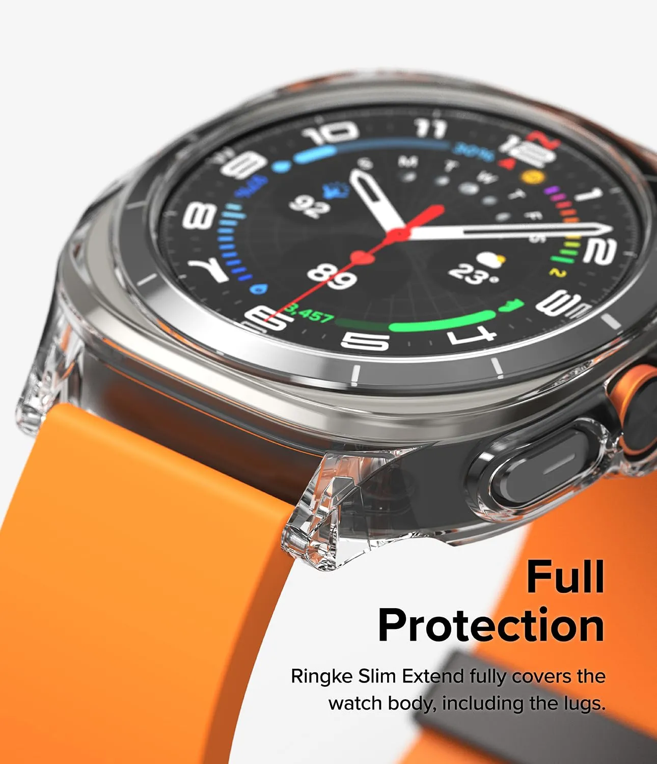 Samsung Galaxy Watch Ultra 47mm Slim Extend Case With  Screen Protector Tempered Glass - Clear