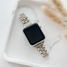 Slim Stainless Steel Apple Watch Strap - Silver & Gold