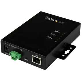 Startech.Com 2-Port Serial-To-Ip Ethernet Device Server - Rs232 - Metal And Mountable