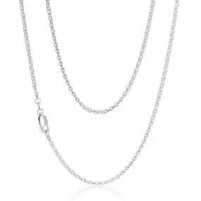 Sterling Silver Rhodium Plated 50cm 60 Gauge Cable Chain