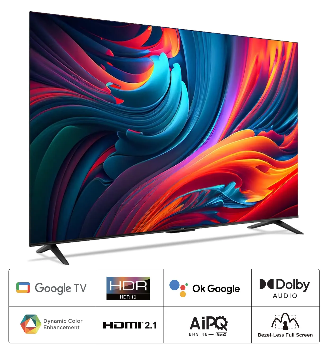 TCL 139 cm (55 inches) Bezel-Less Full Screen Series Ultra HD 4K Smart LED Google TV 55P635 Pro (Black)