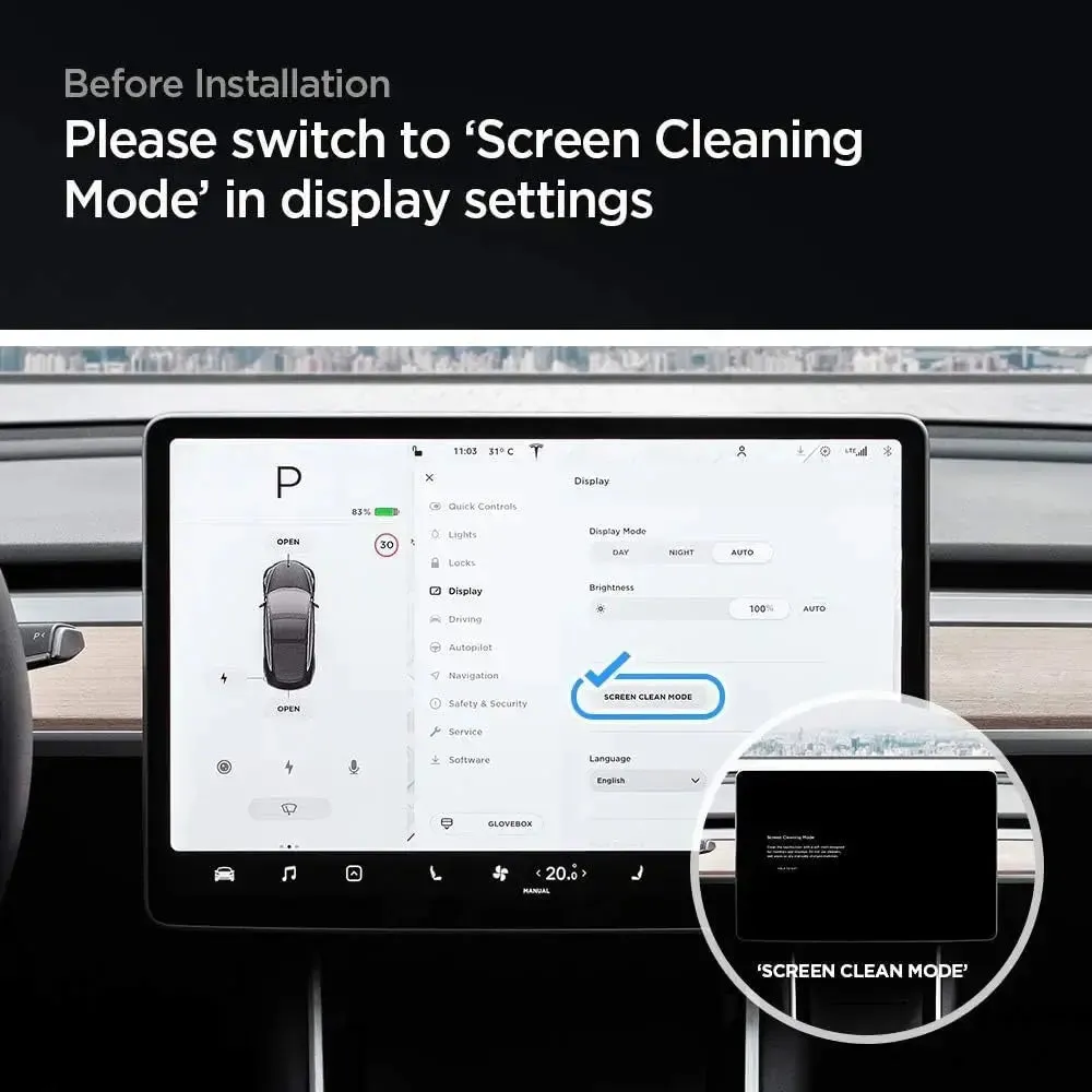 Tesla Model 3 / Y Screen Protector Glas.tR EZ FIT Matte